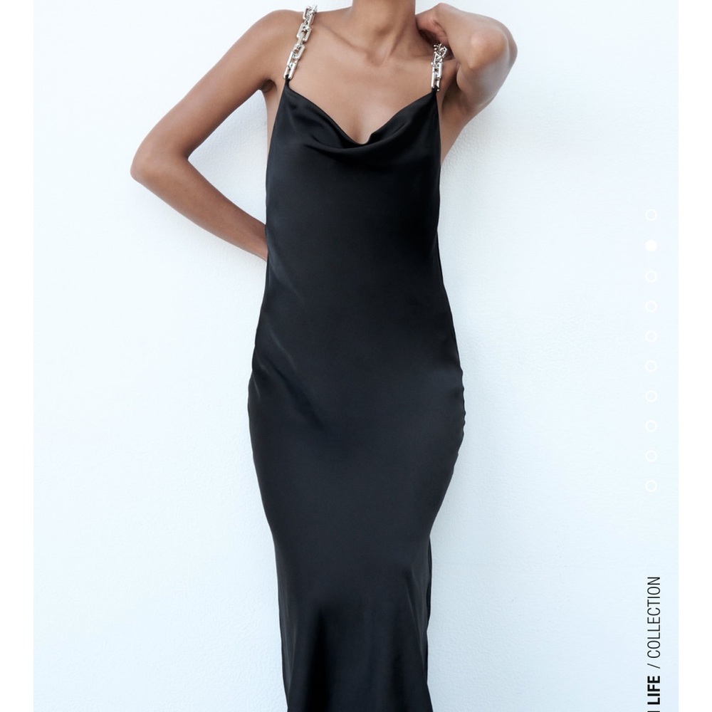 Zara chain satin effect dress - Picture 2 of 9